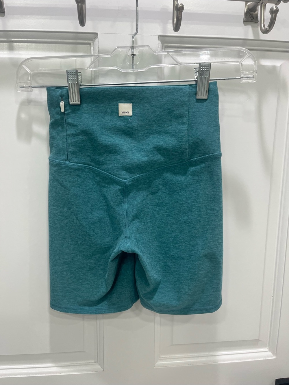 Vuori Teal High-Rise Bike Shorts